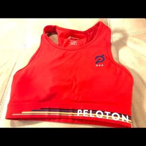 Size medium, red Peloton sports bra. Like new, worn only once!